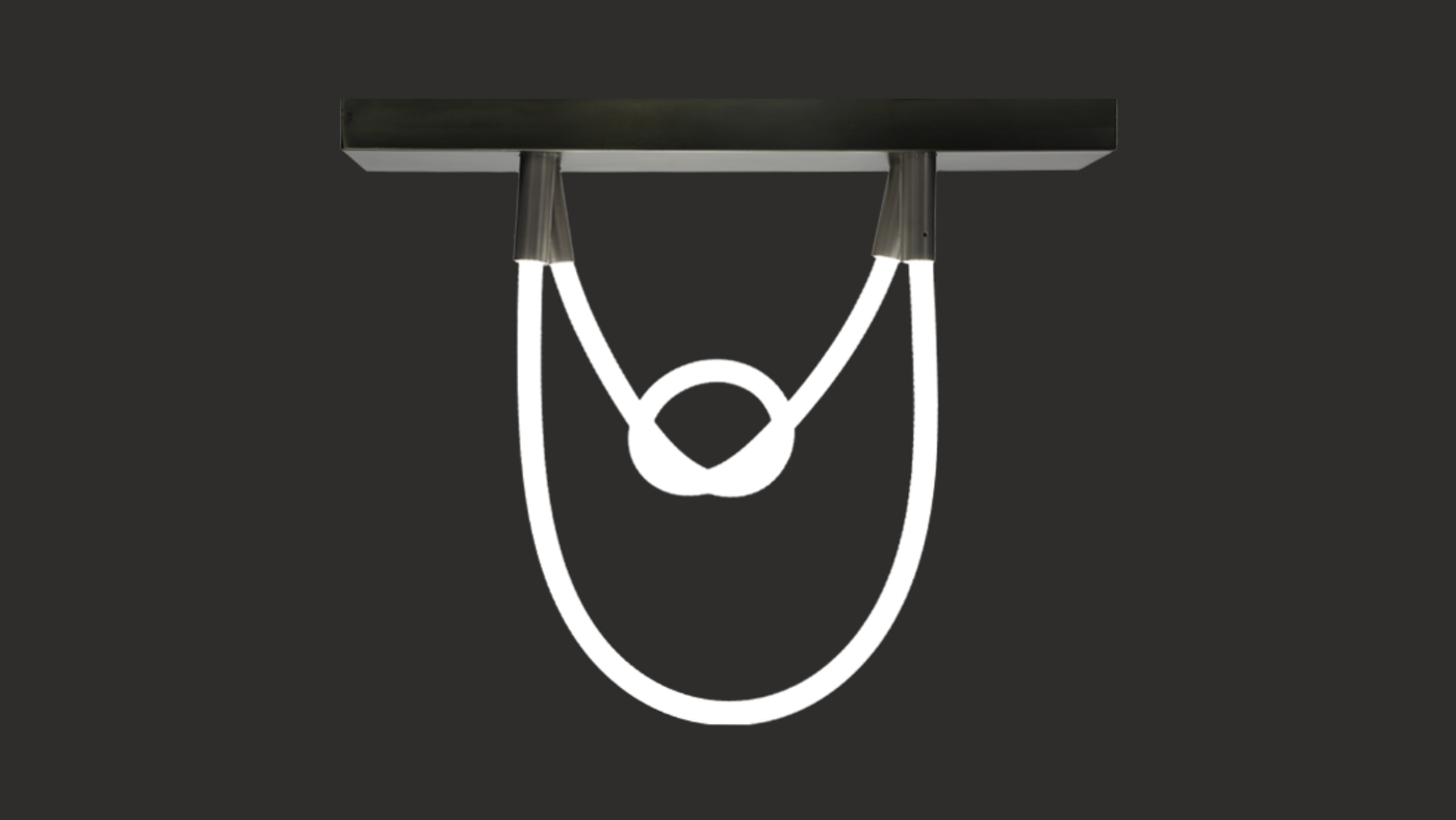 CRFE Kuta softly curved braided LED rope pendant